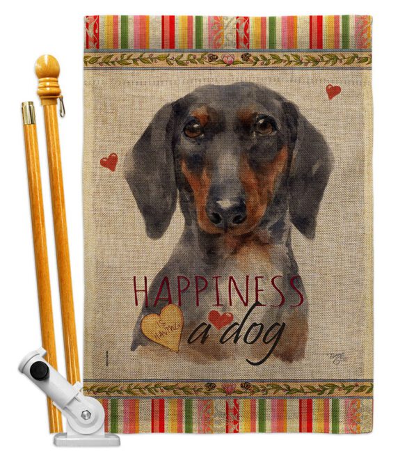 Black & Tan Dachshund Happiness - Pets Nature Vertical Impressions Decorative Flags HG110252 Made In USA - Image 15