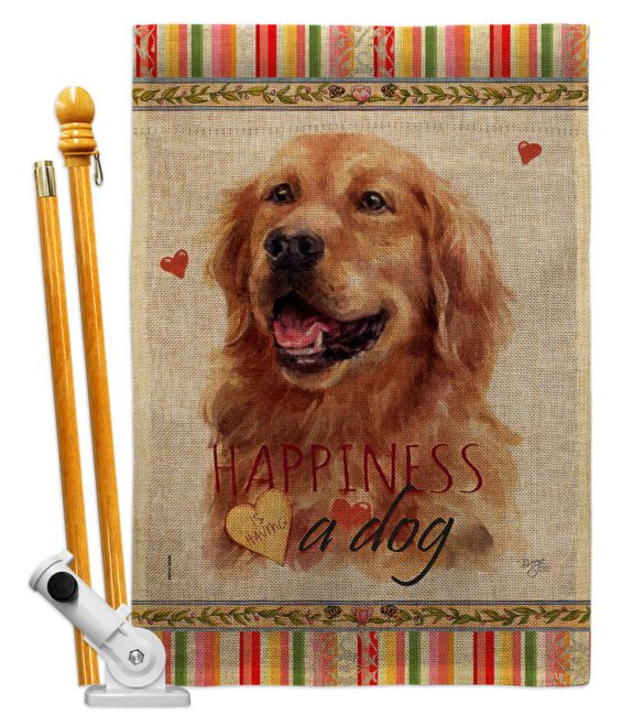 Dark Golden Retriever Happiness - Pets Nature Vertical Impressions Decorative Flags HG110255 Made In USA - Image 15