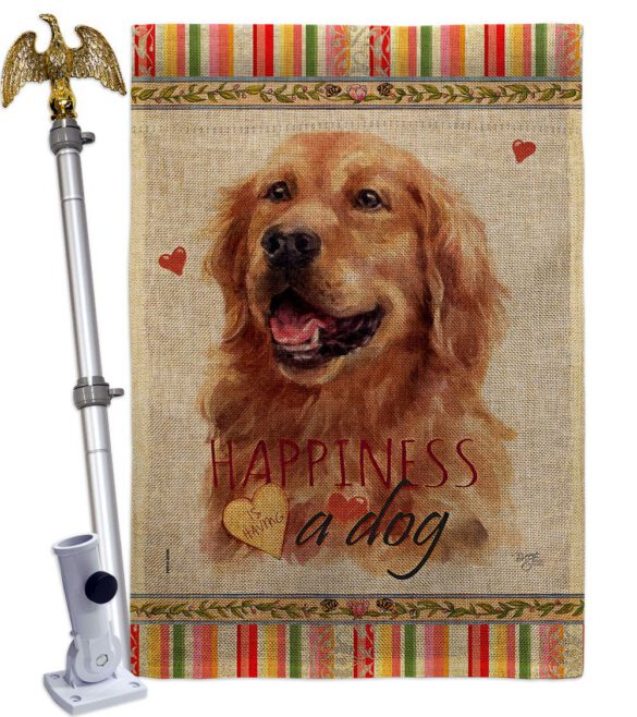 Dark Golden Retriever Happiness - Pets Nature Vertical Impressions Decorative Flags HG110255 Made In USA - Image 19