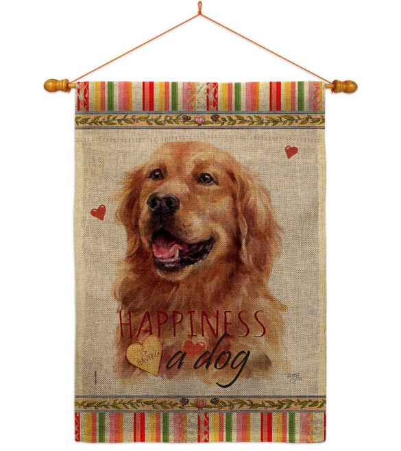 Dark Golden Retriever Happiness - Pets Nature Vertical Impressions Decorative Flags HG110255 Made In USA - Image 20