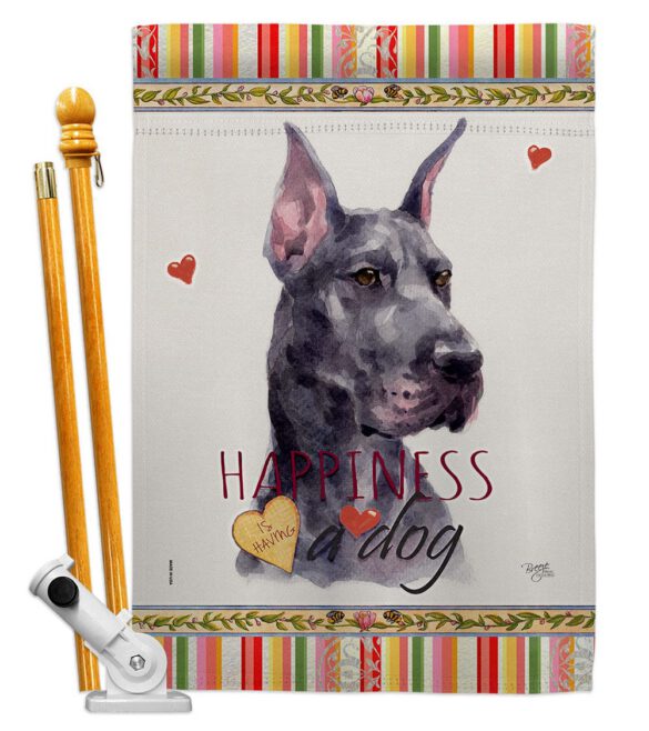 Cropping Black Great Dane Happiness - Pets Nature Vertical Impressions Decorative Flags HG110257 Made In USA - Image 5