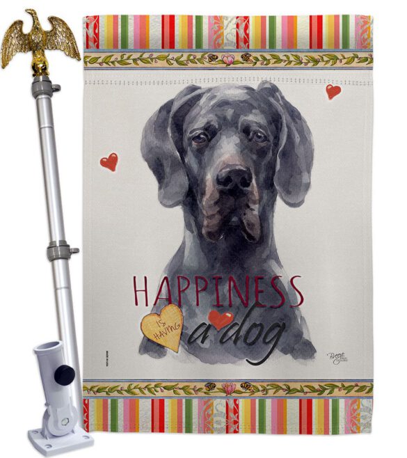 Black Great Dane Happiness - Pets Nature Vertical Impressions Decorative Flags HG110258 Made In USA - Image 9