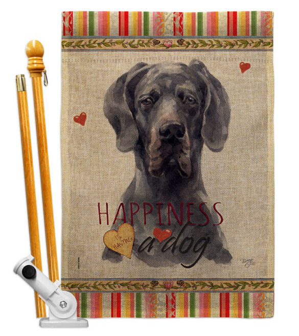 Black Great Dane Happiness - Pets Nature Vertical Impressions Decorative Flags HG110258 Made In USA - Image 15