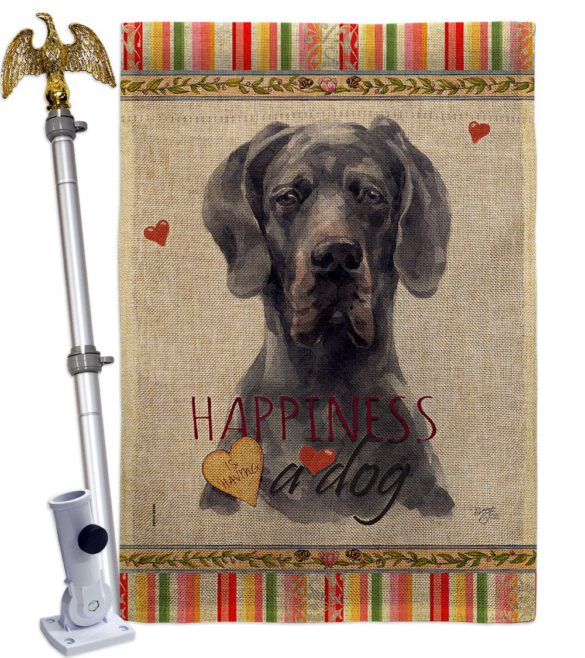 Black Great Dane Happiness - Pets Nature Vertical Impressions Decorative Flags HG110258 Made In USA - Image 19