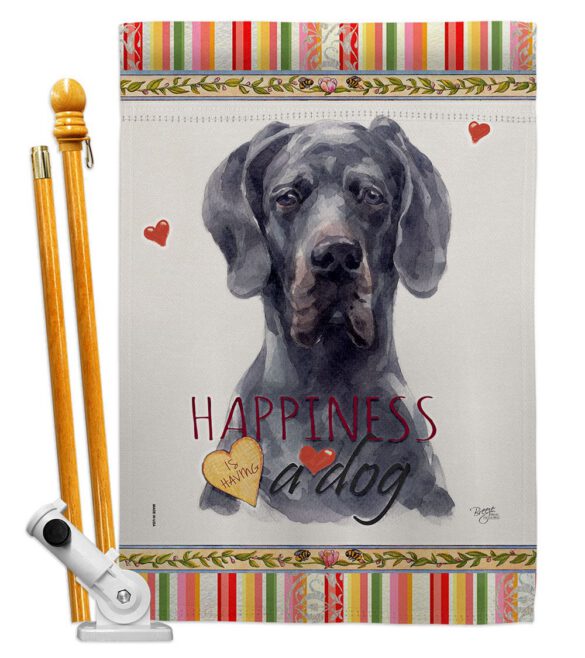 Black Great Dane Happiness - Pets Nature Vertical Impressions Decorative Flags HG110258 Made In USA - Image 5