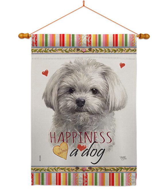 Cute Maltese Happiness - Pets Nature Vertical Impressions Decorative Flags HG110262 Made In USA - Image 10