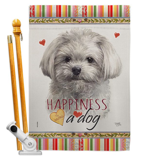 Cute Maltese Happiness - Pets Nature Vertical Impressions Decorative Flags HG110262 Made In USA - Image 5