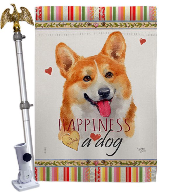 Fawn Corgi Happiness - Pets Nature Vertical Impressions Decorative Flags HG110263 Made In USA - Image 9