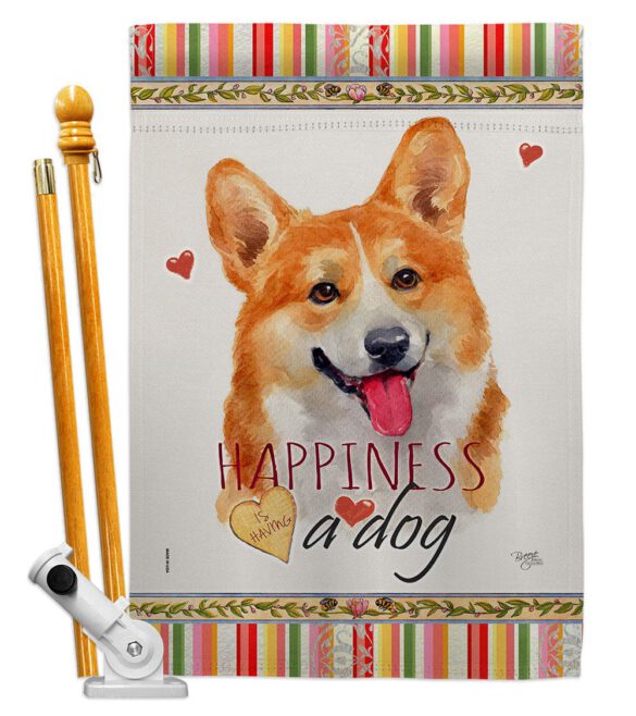 Fawn Corgi Happiness - Pets Nature Vertical Impressions Decorative Flags HG110263 Made In USA - Image 5