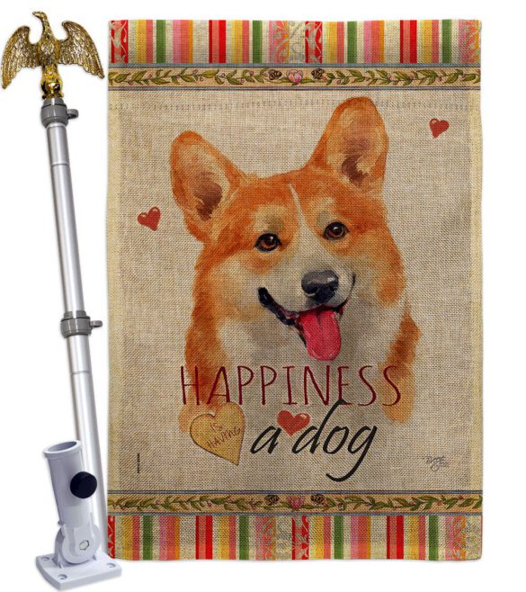 Fawn Corgi Happiness - Pets Nature Vertical Impressions Decorative Flags HG110263 Made In USA - Image 19