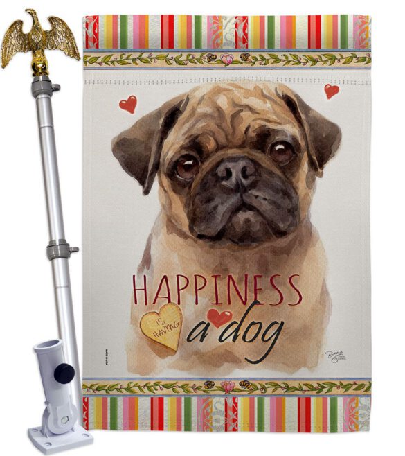 Fawn Pug Happiness - Pets Nature Vertical Impressions Decorative Flags HG110266 Made In USA - Image 9