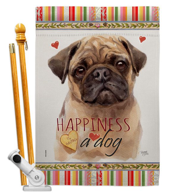 Fawn Pug Happiness - Pets Nature Vertical Impressions Decorative Flags HG110266 Made In USA - Image 5