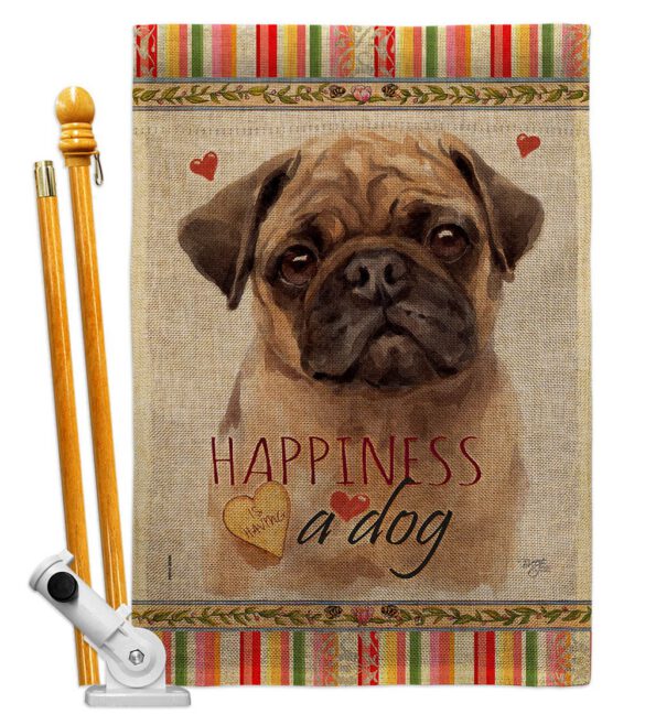 Fawn Pug Happiness - Pets Nature Vertical Impressions Decorative Flags HG110266 Made In USA - Image 15