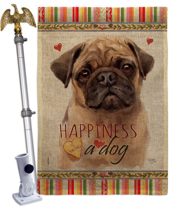 Fawn Pug Happiness - Pets Nature Vertical Impressions Decorative Flags HG110266 Made In USA - Image 19