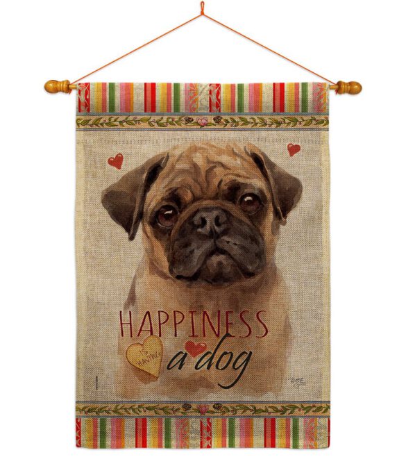 Fawn Pug Happiness - Pets Nature Vertical Impressions Decorative Flags HG110266 Made In USA - Image 20