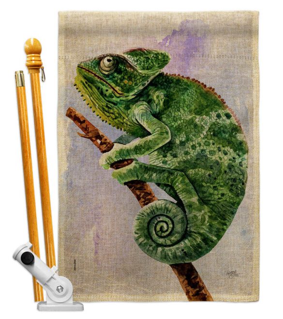 Chameleon - Pets Nature Vertical Impressions Decorative Flags HG110274 Made In USA - Image 15