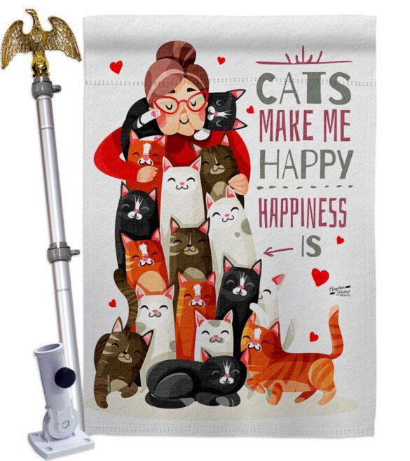 Crazy Cat Lady - Pets Nature Vertical Impressions Decorative Flags HG137512 Made In USA - Image 9
