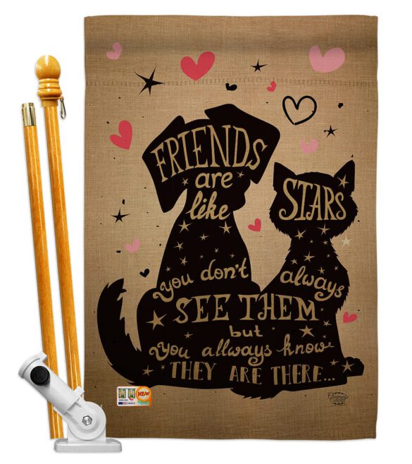 Friends are like Stars - Pets Nature Vertical Impressions Decorative Flags HG191085 Made In USA - Image 5