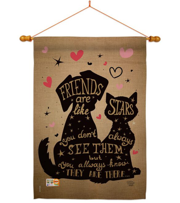 Friends are like Stars - Pets Nature Vertical Impressions Decorative Flags HG191085 Made In USA - Image 14