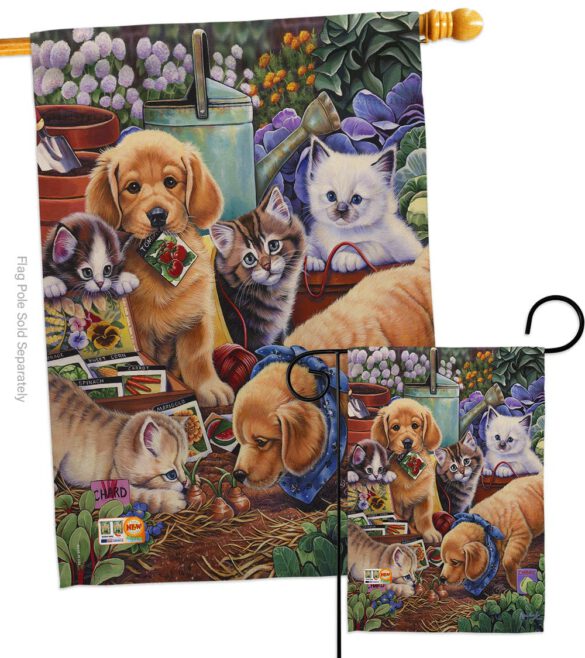 Helpful Garden Paws - Pets Nature Vertical Impressions Decorative Flags HG110045 Made In USA - Image 3
