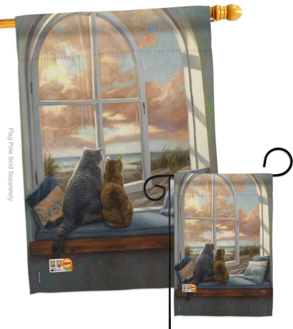 Enjoying the View - Pets Nature Vertical Impressions Decorative Flags HG110057 Made In USA - Image 3