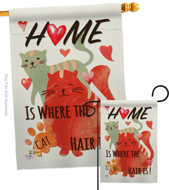 Furry Cat - Pets Nature Vertical Impressions Decorative Flags HG110078 Made In USA - Image 3