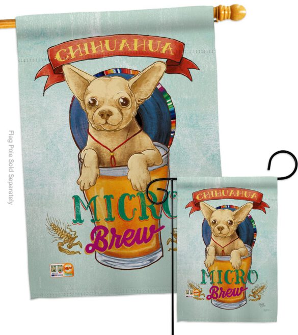 Chihuahua Micro Brew - Pets Nature Vertical Impressions Decorative Flags HG110098 Made In USA - Image 3