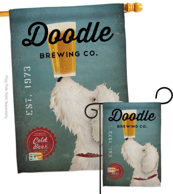 Doodle Brewing - Pets Nature Vertical Impressions Decorative Flags HG110112 Made In USA - Image 3