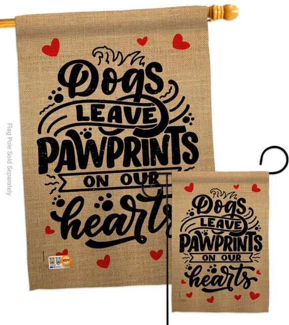 Dogs Leave Pawprints - Pets Nature Vertical Impressions Decorative Flags HG110130 Made In USA - Image 3