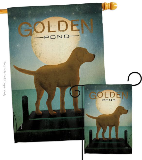 Golden Pond - Pets Nature Vertical Impressions Decorative Flags HG110135 Made In USA - Image 3