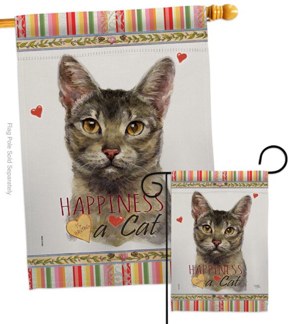 Abyssiniar Happiness - Pets Nature Vertical Impressions Decorative Flags HG110140 Made In USA - Image 4