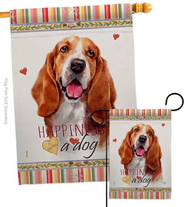 Basset Hound Happiness - Pets Nature Vertical Impressions Decorative Flags HG110149 Made In USA - Image 4