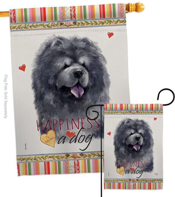 Black Chow Chow Happiness - Pets Nature Vertical Impressions Decorative Flags HG110156 Made In USA - Image 3