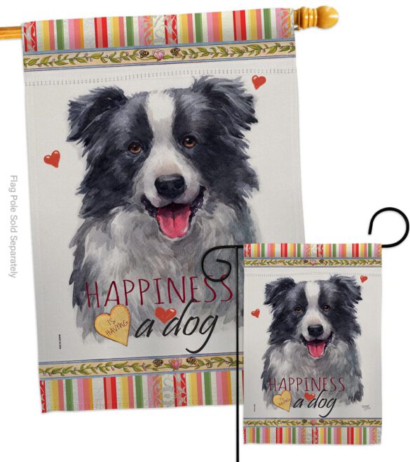 Border Collie Happiness - Pets Nature Vertical Impressions Decorative Flags HG110158 Made In USA - Image 3