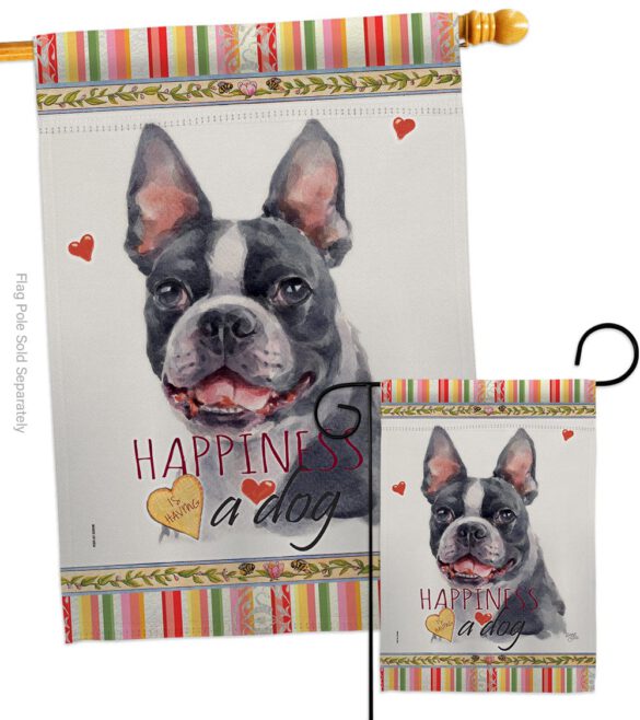 Boston Terrier Happiness - Pets Nature Vertical Impressions Decorative Flags HG110159 Made In USA - Image 3