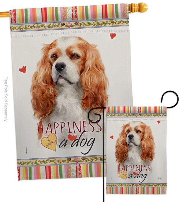 Cavalier King Spaniel Happiness - Pets Nature Vertical Impressions Decorative Flags HG110164 Made In USA - Image 3