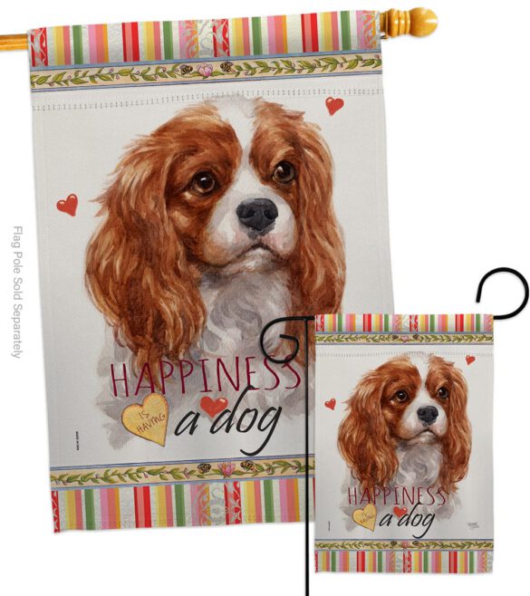 Charles Spaniel Happiness - Pets Nature Vertical Impressions Decorative Flags HG110165 Made In USA - Image 3