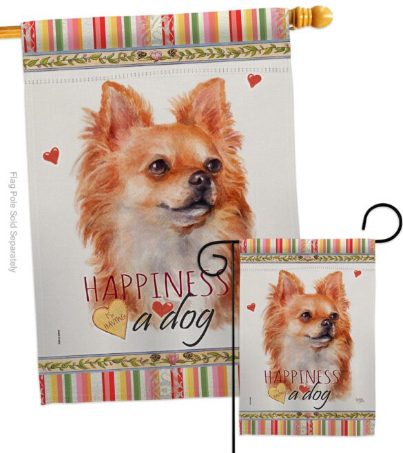 Brown Chihuahua Happiness - Pets Nature Vertical Impressions Decorative Flags HG110166 Made In USA - Image 3