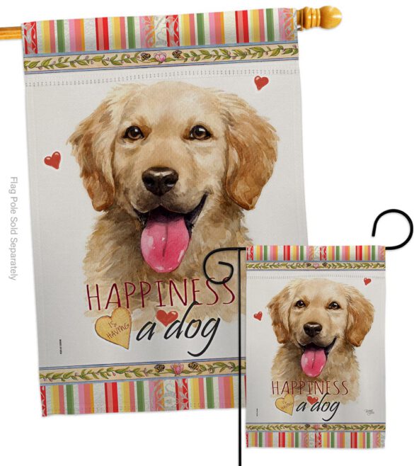Golden Retriever Happiness - Pets Nature Vertical Impressions Decorative Flags HG110180 Made In USA - Image 3