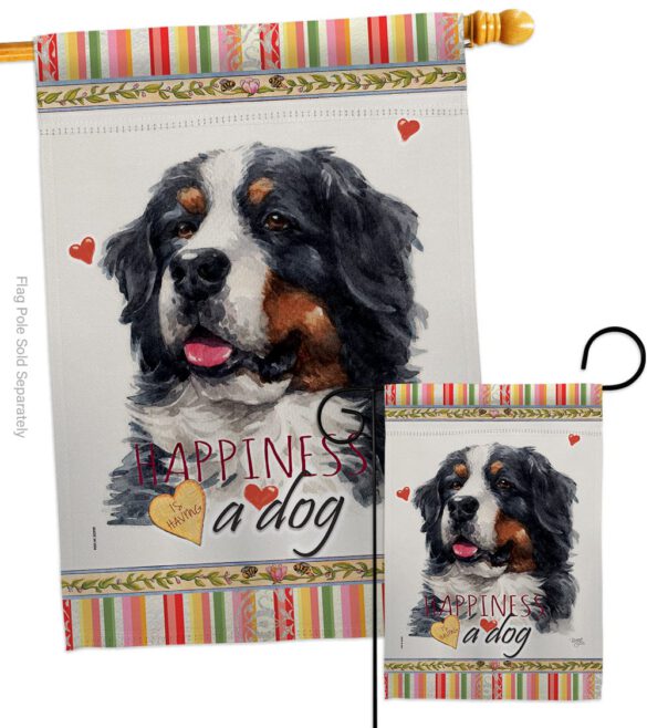 Bernese Cattle Happiness - Pets Nature Vertical Impressions Decorative Flags HG110183 Made In USA - Image 3