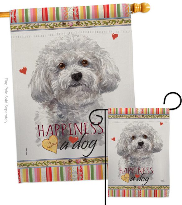 Bichon Frise Happiness - Pets Nature Vertical Impressions Decorative Flags HG110184 Made In USA - Image 3