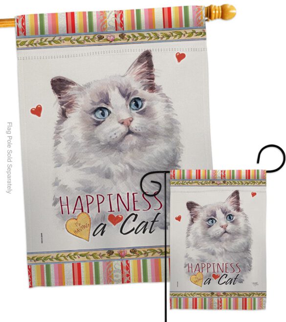 Bicolor Ragdoll Happiness - Pets Nature Vertical Impressions Decorative Flags HG110212 Made In USA - Image 3