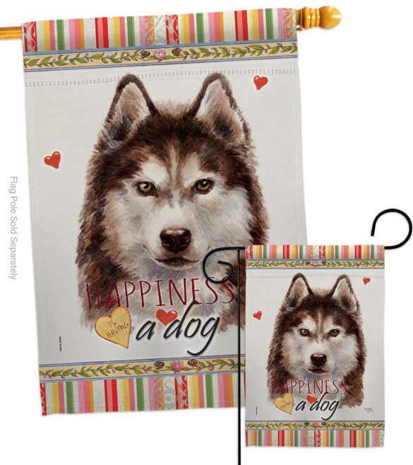 Brown Siberian Husky Happiness - Pets Nature Vertical Impressions Decorative Flags HG110222 Made In USA - Image 3