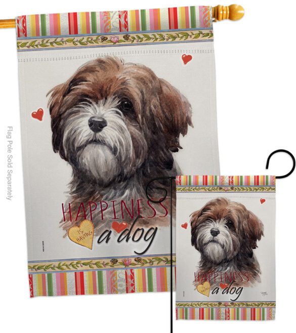 Brown Tibetan Terrier Happiness - Pets Nature Vertical Impressions Decorative Flags HG110229 Made In USA - Image 3
