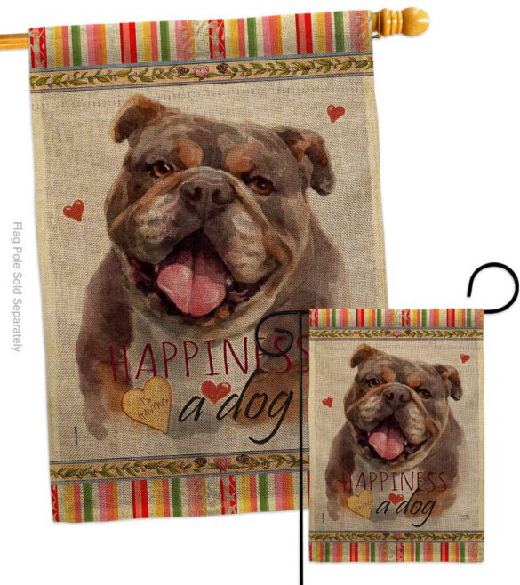 Chocolate Bulldog Happiness - Pets Nature Vertical Impressions Decorative Flags HG110244 Made In USA - Image 13