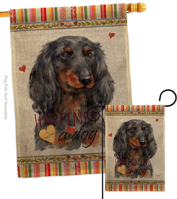 Blue Long Hair Dachshund Happiness - Pets Nature Vertical Impressions Decorative Flags HG110251 Made In USA - Image 13