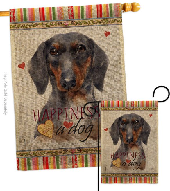 Black & Tan Dachshund Happiness - Pets Nature Vertical Impressions Decorative Flags HG110252 Made In USA - Image 13