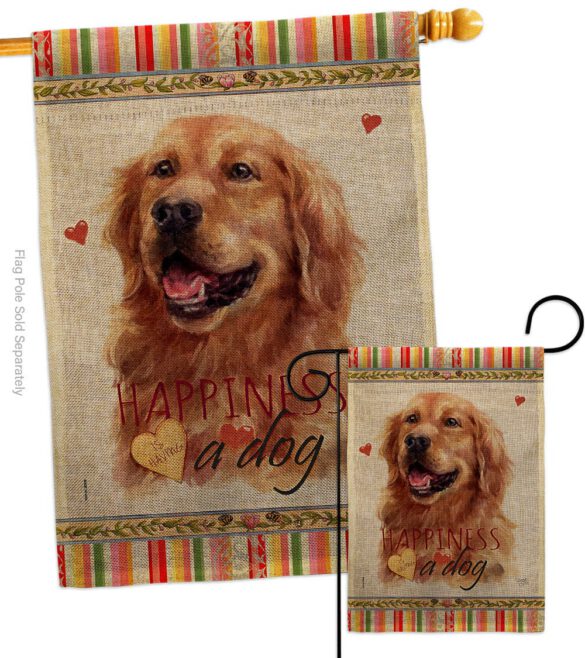 Dark Golden Retriever Happiness - Pets Nature Vertical Impressions Decorative Flags HG110255 Made In USA - Image 13