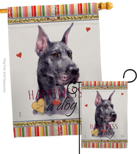 Cropping Black Great Dane Happiness - Pets Nature Vertical Impressions Decorative Flags HG110257 Made In USA - Image 3