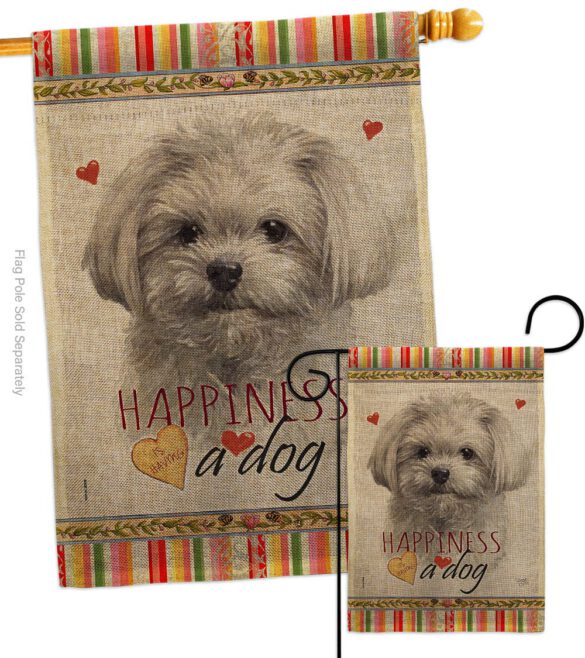 Cute Maltese Happiness - Pets Nature Vertical Impressions Decorative Flags HG110262 Made In USA - Image 13